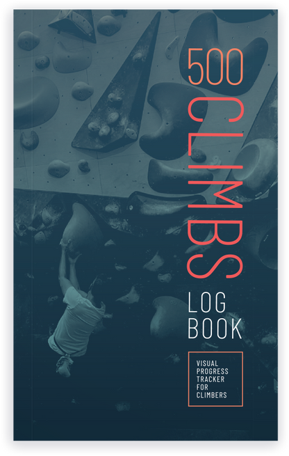 500 Climbs Log Book front cover, isometric view
