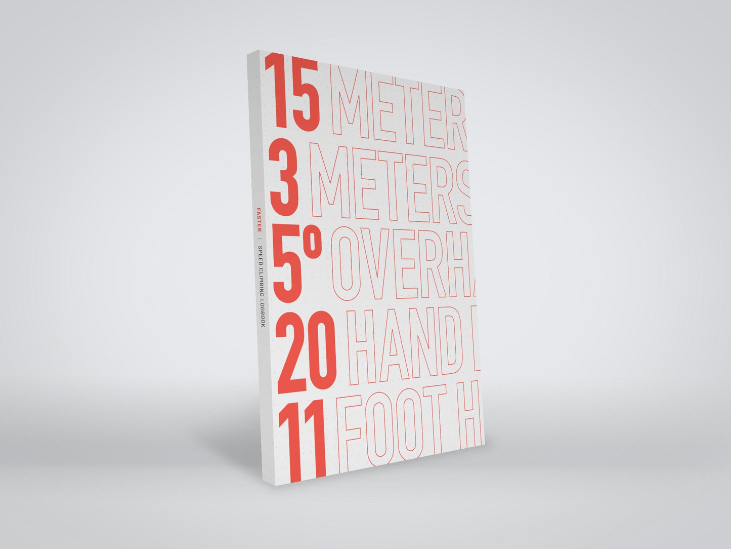 FASTER Speed Climbing Log Book cover — training and run-time journal for speed climbers