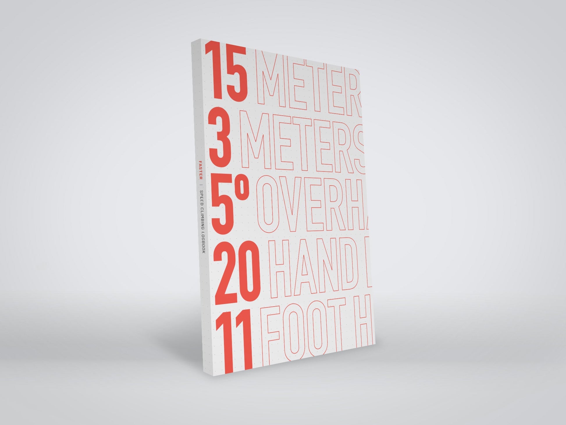 FASTER Speed Climbing Log Book cover — training and run-time journal for speed climbers