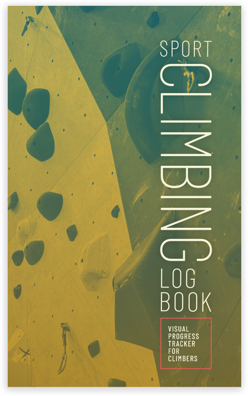 Sport Climbing Log Book front cover, isometric view
